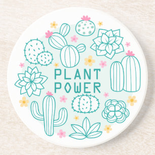 Planten en bloemen zandsteen onderzetter