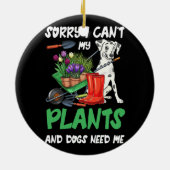 Planten en Hondenliefhebber Gardener Funny Gardeni Keramisch Ornament (Achterkant)