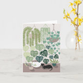 Planten en kat kaart (Gele Bloem)