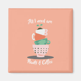 Planten en koffie magneet