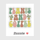 Planten en koffie, Plant mam, Plant dame Sticker (Vel)