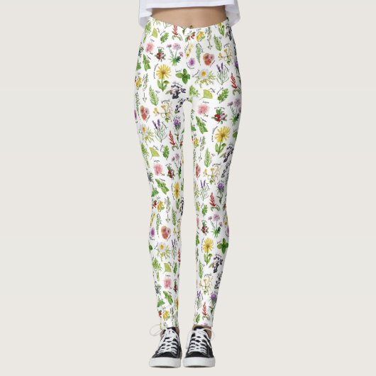 Planten en kruiden Alfabet Leggings (Voorkant)