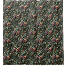 Planten en Pandemonium - Gotische Barok Douchegordijn