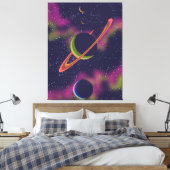 Planten en sterren canvas afdruk (Insitu (Slaapkamer))