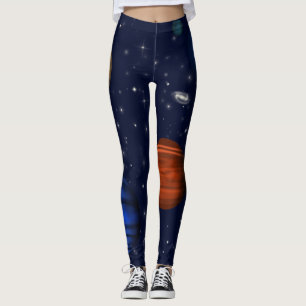 Planten en sterrenstelsels in de ruimte leggings