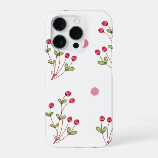 Planten en Stippen naadloos patroon iPhone Hoesje (Achterkant)