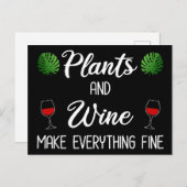 Planten en wijn maken alles goed briefkaart (Voorkant / Achterkant)
