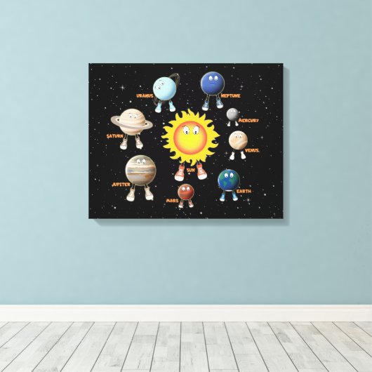 Planten en zonne-energie canvas afdruk (Insitu (Houten vloer))