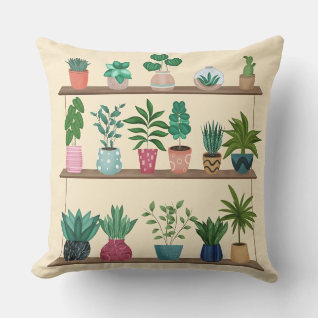 Planten Gelukkig Buitenkussen (Voorkant)