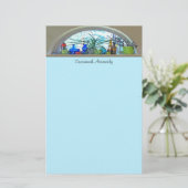 Planten glazen flessen in Sjabloon Waterverf venst Briefpapier (Staand voorkant)