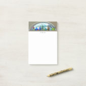 Planten glazen flessen in Sjabloon Waterverf venst Post-it® Notes (Op bureau)