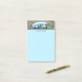 Planten glazen flessen in Sjabloon Waterverf venst Post-it® Notes (Op bureau)