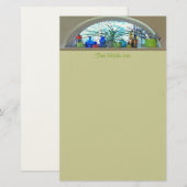 Planten glazen flessen in Waterverf Briefpapier (Voorkant / Achterkant)