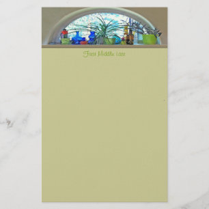 Planten glazen flessen in Waterverf Briefpapier