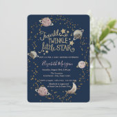 Planten, goudstarsBaby shower Kaart (Staand voorkant)