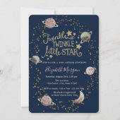 Planten, goudstarsBaby shower Kaart (Voorkant)