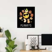 Planten Grappige Astronomie Noten Pun Dark BG Poster (Thuiskantoor)