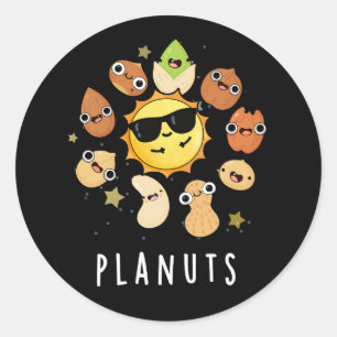 Planten Grappige Astronomie Noten Pun Dark BG Ronde Sticker
