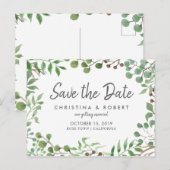 Planten Groenelementen | Blad | Save The Date Aankondigingskaart (Voorkant / Achterkant)