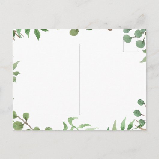 Planten Groenelementen | Blad | Save The Date Aankondigingskaart (Achterkant)