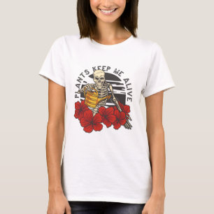 Planten houden me levend Skelet T-shirt