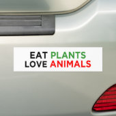 planten houden van vegan bumpersticker (Op auto)
