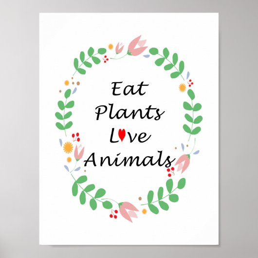 planten houden van vegan poster (Voorkant)