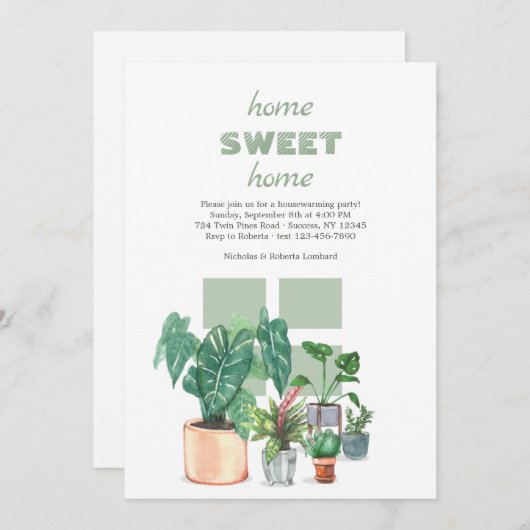 Planten Housewarming Kaart (Voorkant / Achterkant)