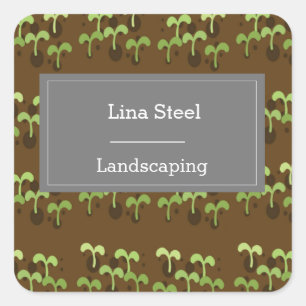 Planten in bodemstructuur vierkante sticker