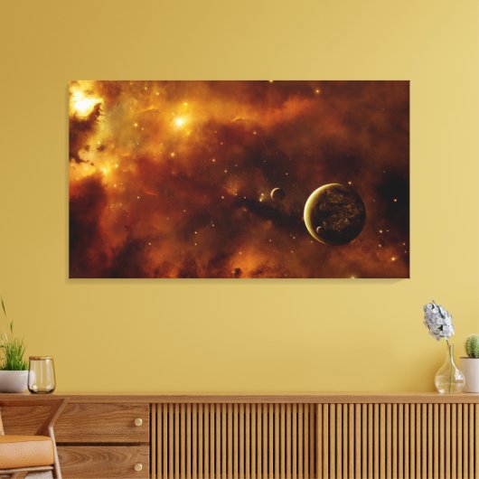 Planten in een nevel canvas afdruk (Insitu (Woonkamer))