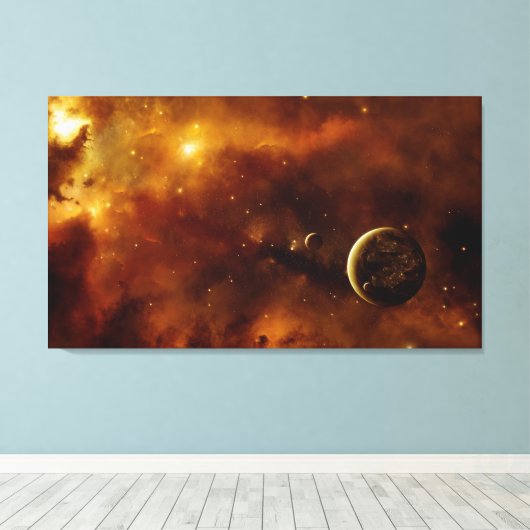 Planten in een nevel canvas afdruk (Insitu (Houten vloer))