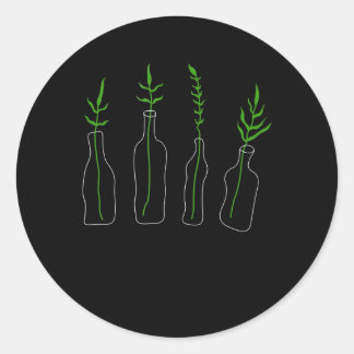 planten in flessen botanie plant wetenschap botani ronde sticker
