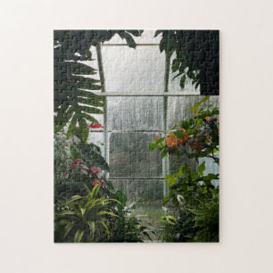 Planten in Greenhouse op regendag Legpuzzel