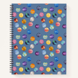 Planten in het patroon van de waterverf - blauw notitieboek