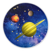 Planten in ruimtegolaxie keramische knop (Voorkant)