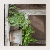 Planten in Rustiek Venster Legpuzzel (Horizontaal)