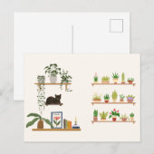 Planten, katten en boeken - Boekachtige kat esthet Briefkaart (Voorkant / Achterkant)