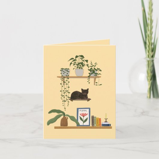 Planten, katten en boeken - Boekachtige kat esthet Kaart (Voorkant)