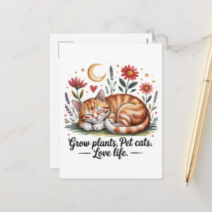 Planten Kweken Die Gehuisdieren Katten Leven Liefd Feestdagenkaart