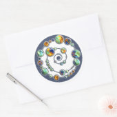 Planten maken cirkelvormig en uw achtergrondkleur ronde sticker (Envelop)