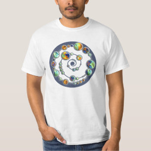 Planten maken cirkelvormig en uw achtergrondkleur t-shirt