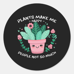 Planten maken me blij op aarde ronde sticker