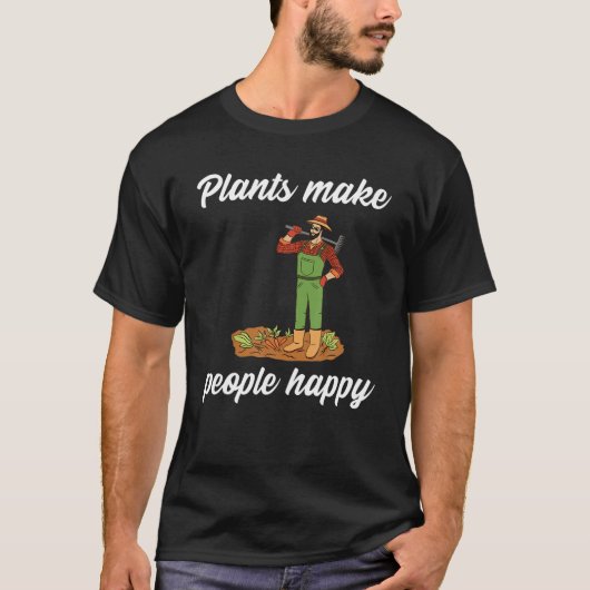 Planten maken mensen blij met T-Shirt (Voorkant)
