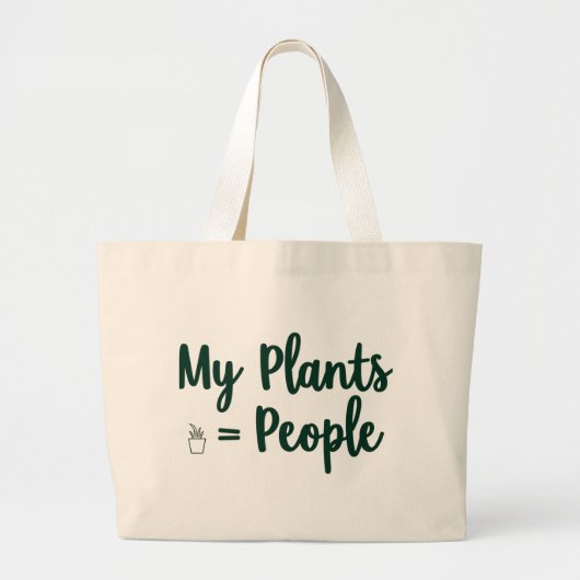 Planten = Mensen Grote Tote Bag (Voorkant)
