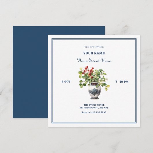 Planten met antiek vaas kaart (Voorkant / Achterkant)
