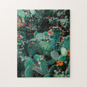 Planten met bloeiende cactus legpuzzel