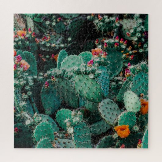 Planten met bloeiende cactus legpuzzel (Verticaal)