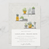Planten met een rotintje botanische bruiloft kaart (Voorkant / Achterkant)
