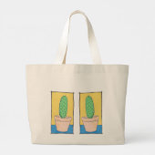 Planten met twee losse lendencactus, jouw naam grote tote bag (Achterkant)