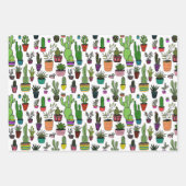 Planten met vruchtbare cacti-kleurige Cute Gift Inpakpapier Vel (Voorkant 3)
